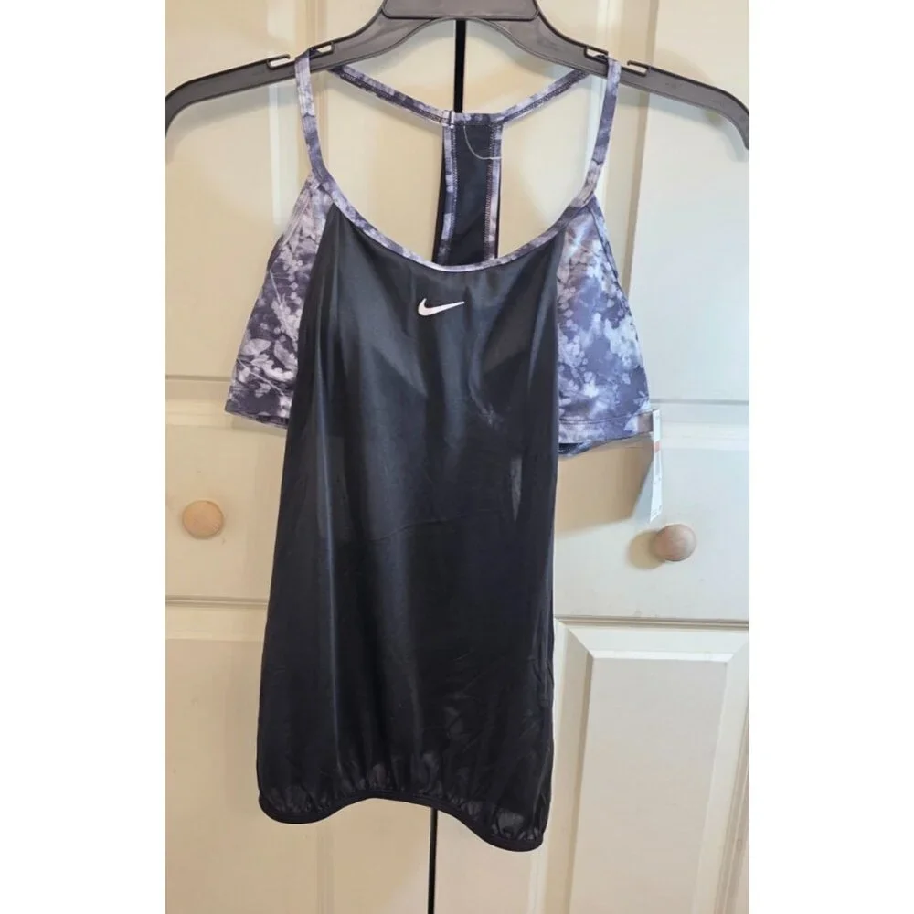 Nike Dri-FIT Camiseta Deportiva Mujer con Bra‎ Integrado Espalda Racerback Talla